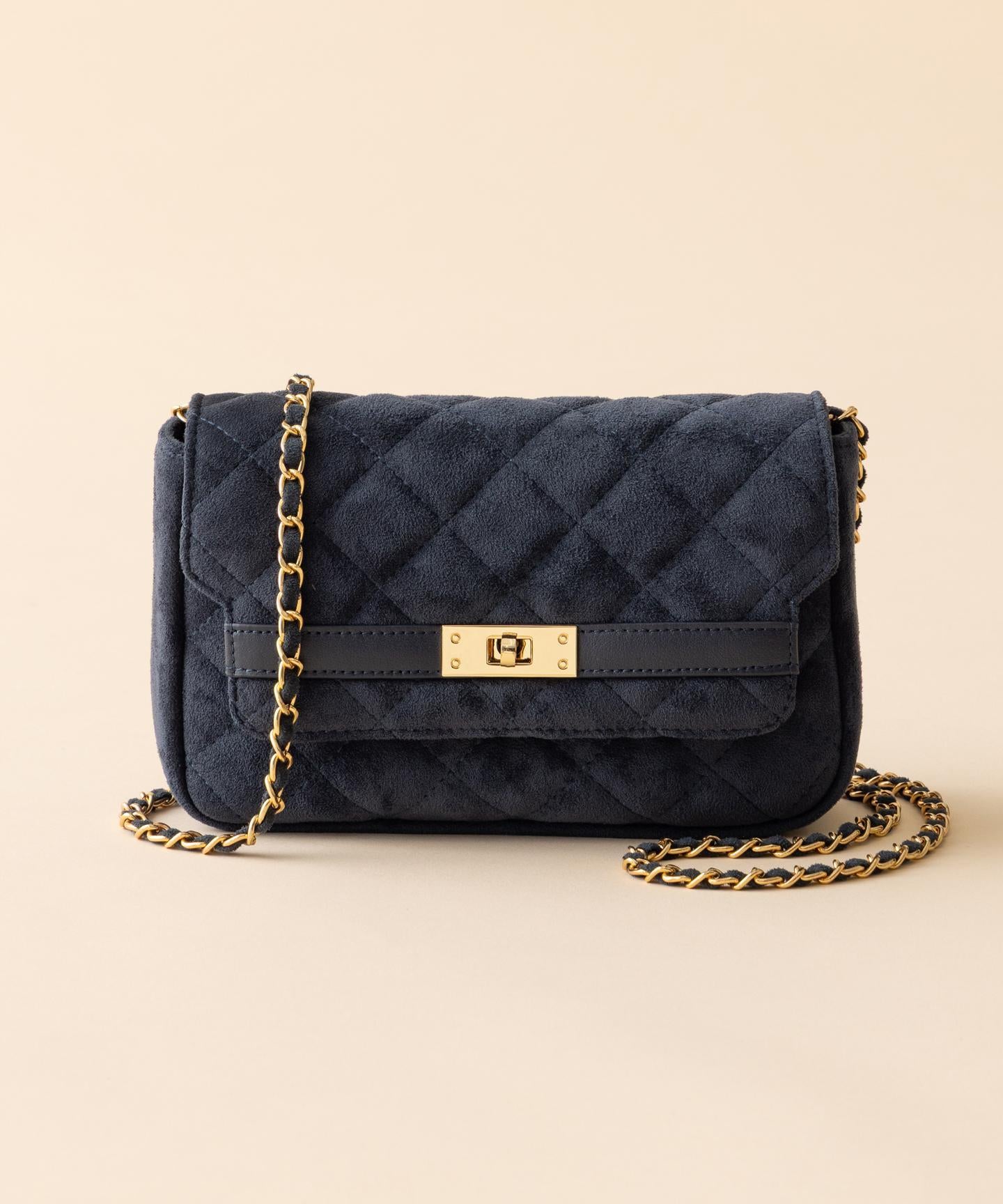 スエード キルティング ショルダーバッグ