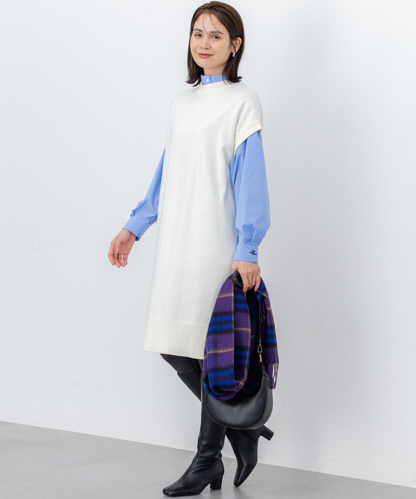 コットンタッチシャーティング刺繍入り ブラウス