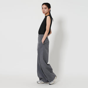 コットンナイロン クルーネック ノースリーブ Tシャツ