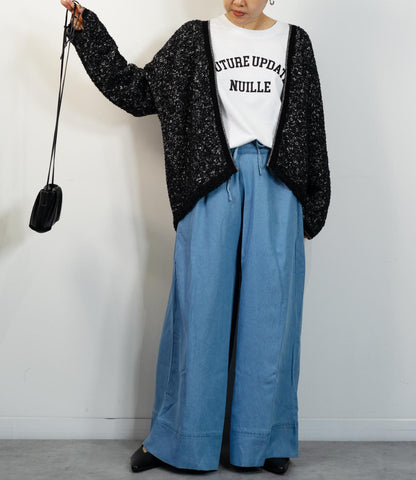 ファンシーヤーンVネックニットコーディガン