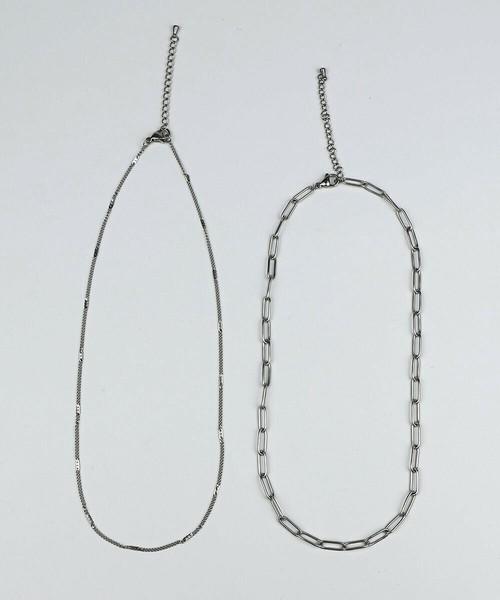 オーバルチェーンツインネックレス