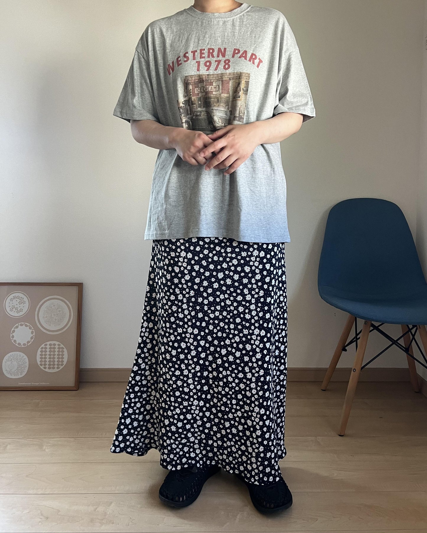 花柄ロングスカート