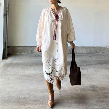 クルーエル刺繍ボヘミアンワンピース