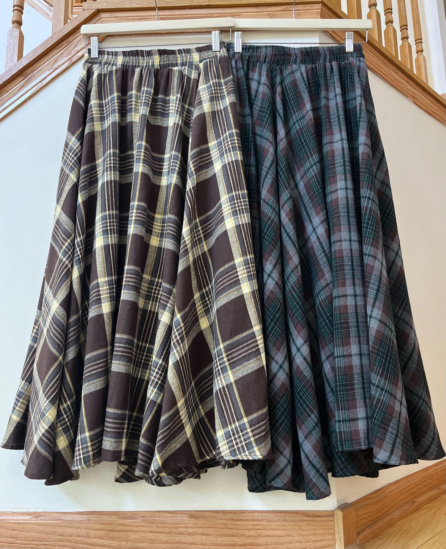 ムードチェックマキシロングスカート