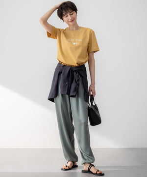 ドレープサテン 2WAY ドロスト パンツ