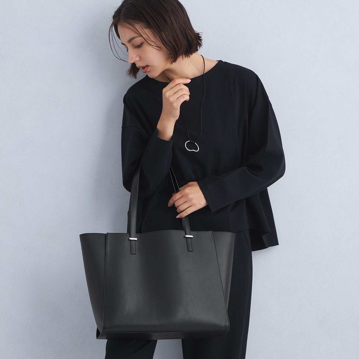 【WEB限定】ワンポイント シンプル トートバッグ（ソフトPCバッグ付） / A4 / 通勤