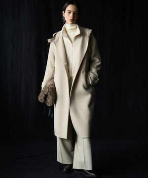 ウーステッドウール リブタートル ニット