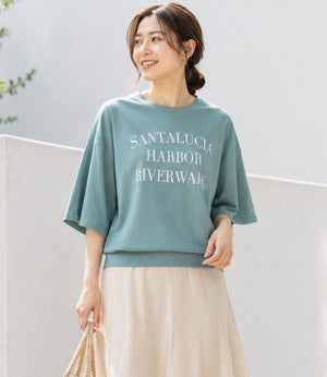 フレア袖レタリングTシャツ