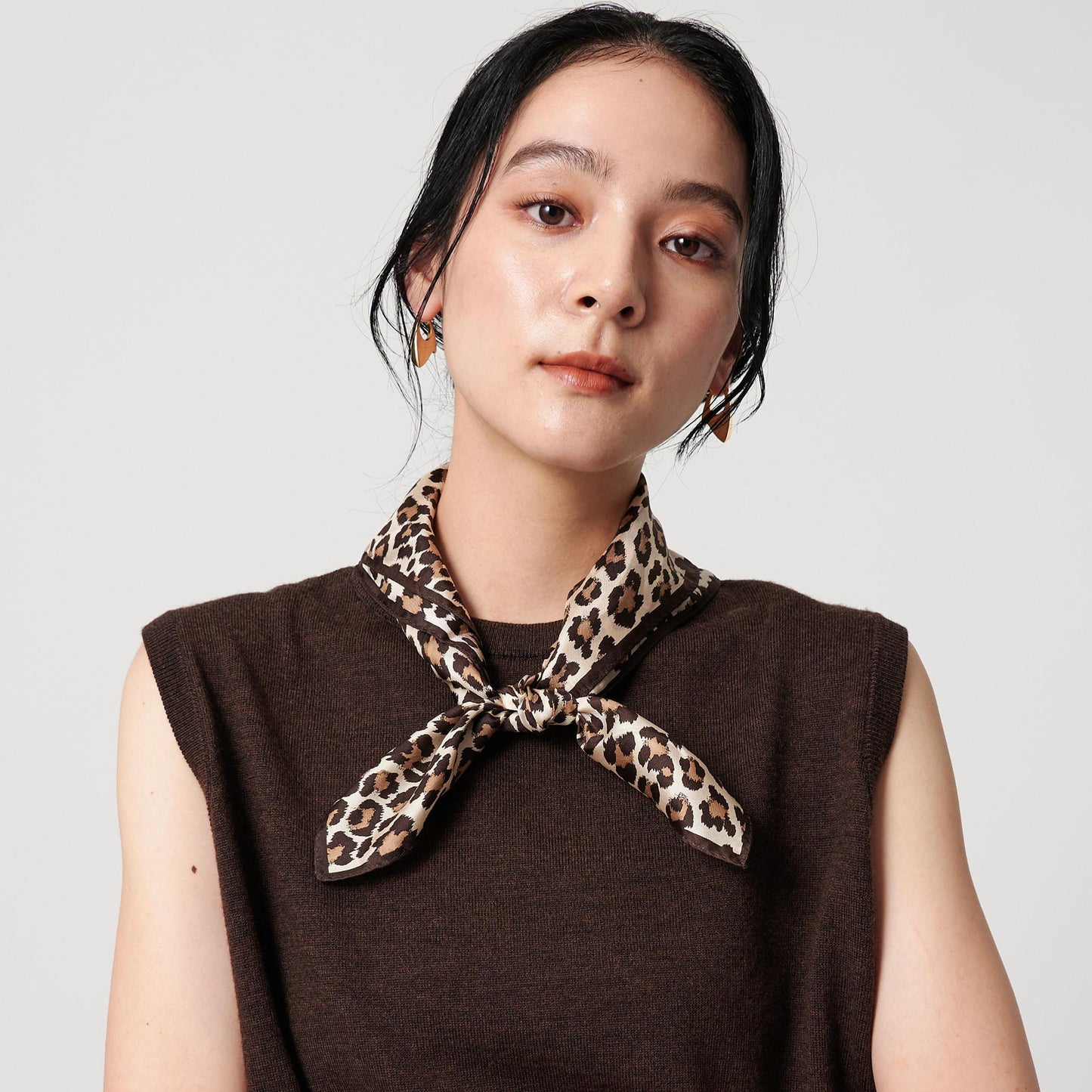 シルク レオパード スカーフ