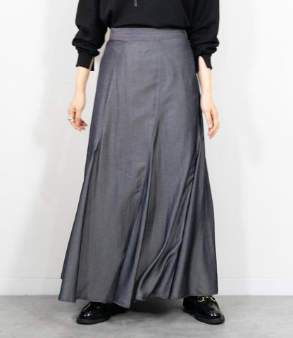 シャンブレーパネルスカート