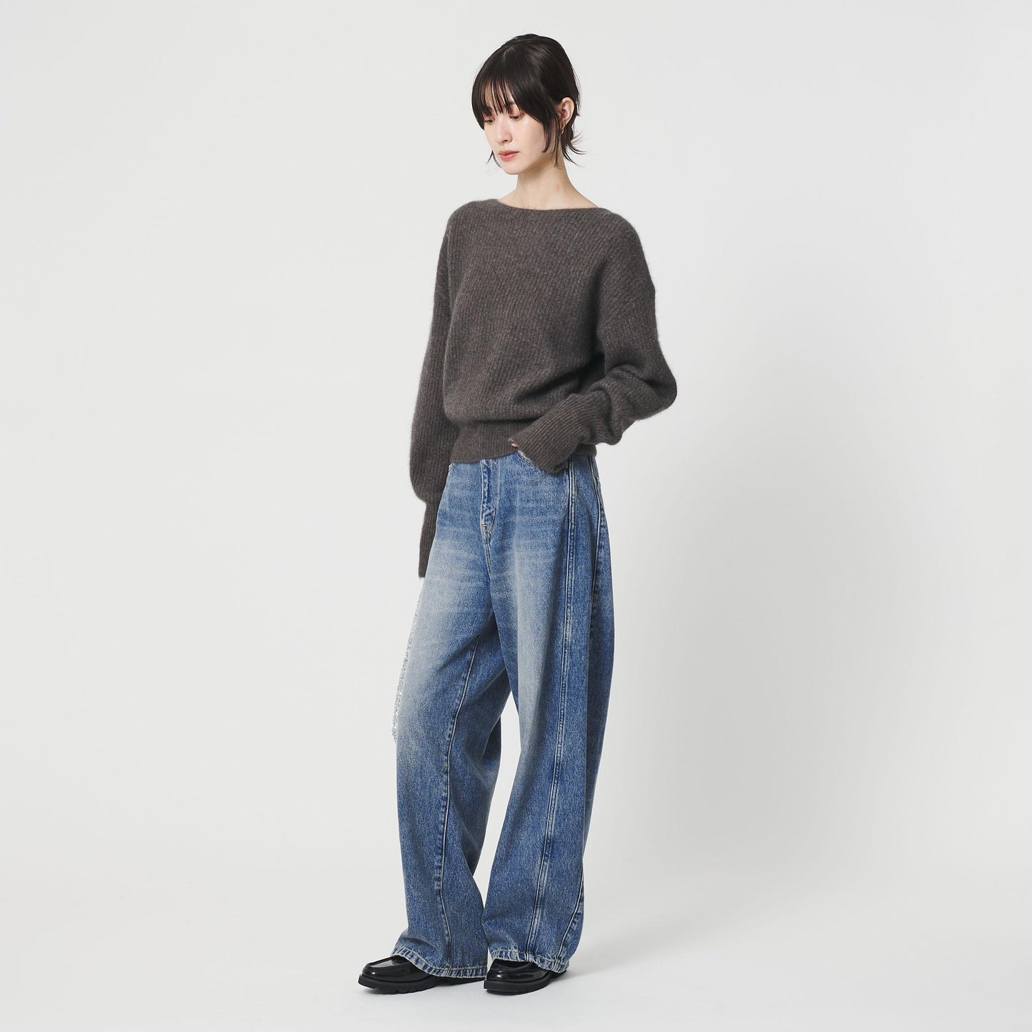 コットンデニム カーブパンツ