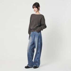 コットンデニム カーブパンツ