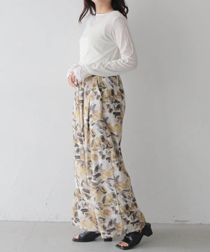 ペインティングフラワーイージーパンツ
