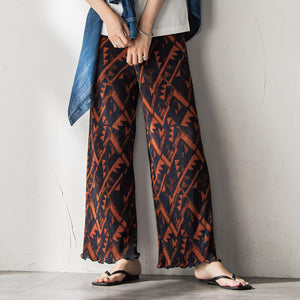 【WEB限定】オリエンタル柄クリスタルプリーツパンツ≪手洗い可能≫