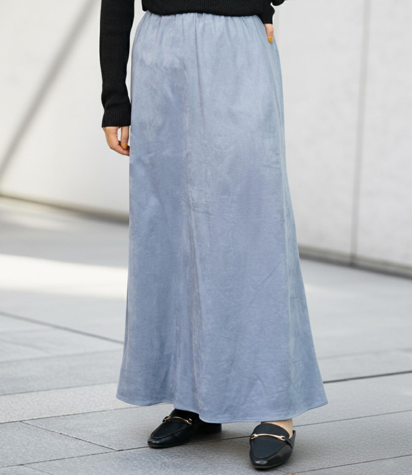 ストレッチスウェードAラインスカート