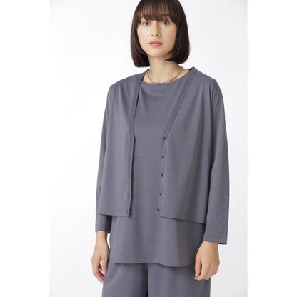 プレ－ティング天竺カーディガン