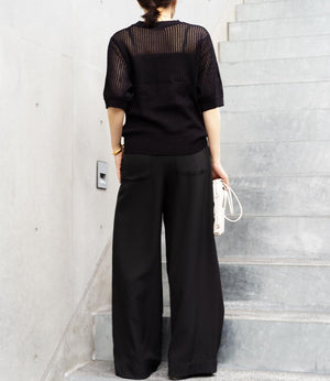 ウエストドロストイージーワイドパンツ