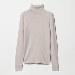 リブ タートルネック ニット