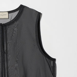 シアー オーガンジー フリル ブラウス ウォッシャブル