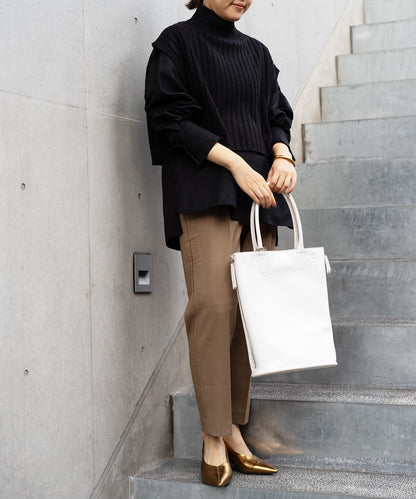 ワイドリブハイネックショートベスト