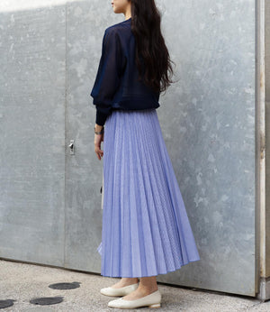 ストライププリーツフレアスカート