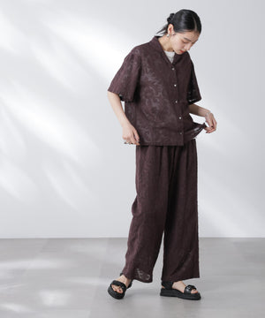 made in india カットワークジャカードシャツ(セットアップ可)