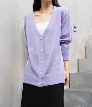 シアーVネックカーディガン