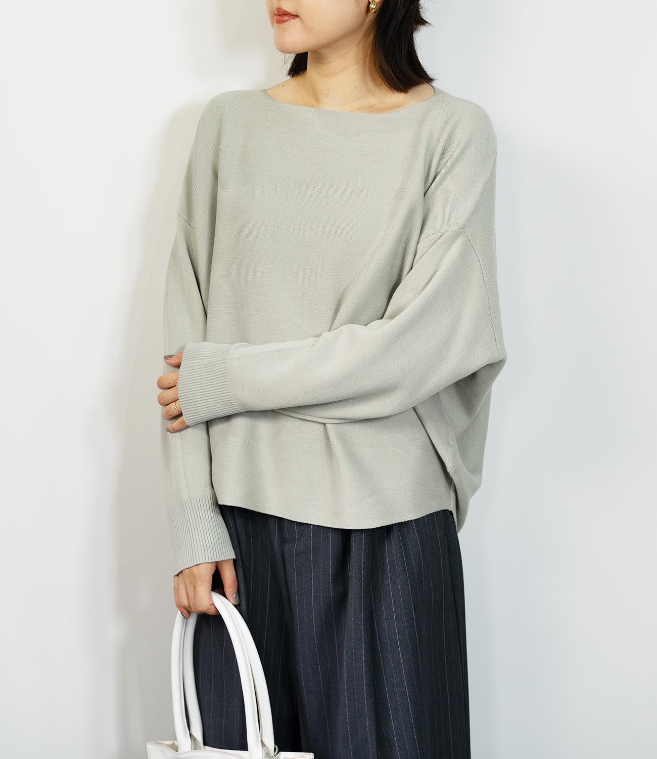 ボートネックコットンニット