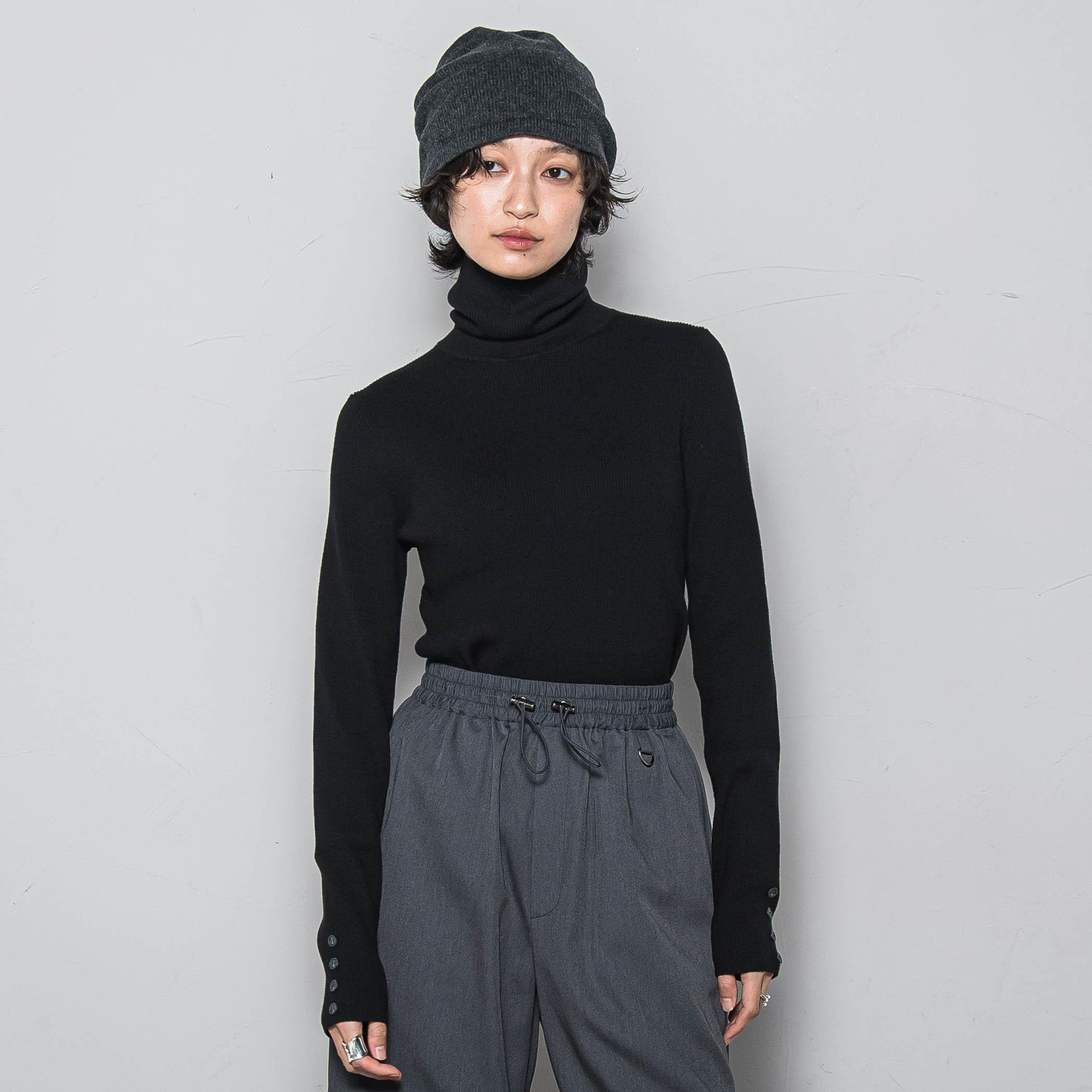 リブタートルニットプルオーバー≪手洗い可能≫