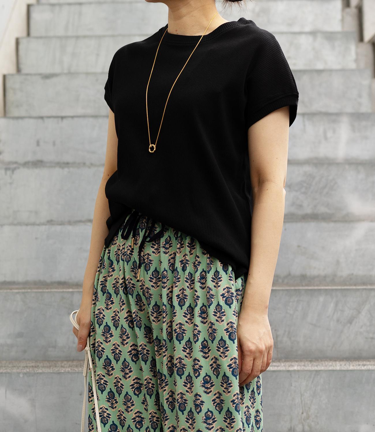 ミニリブフレンチスリーブトップス