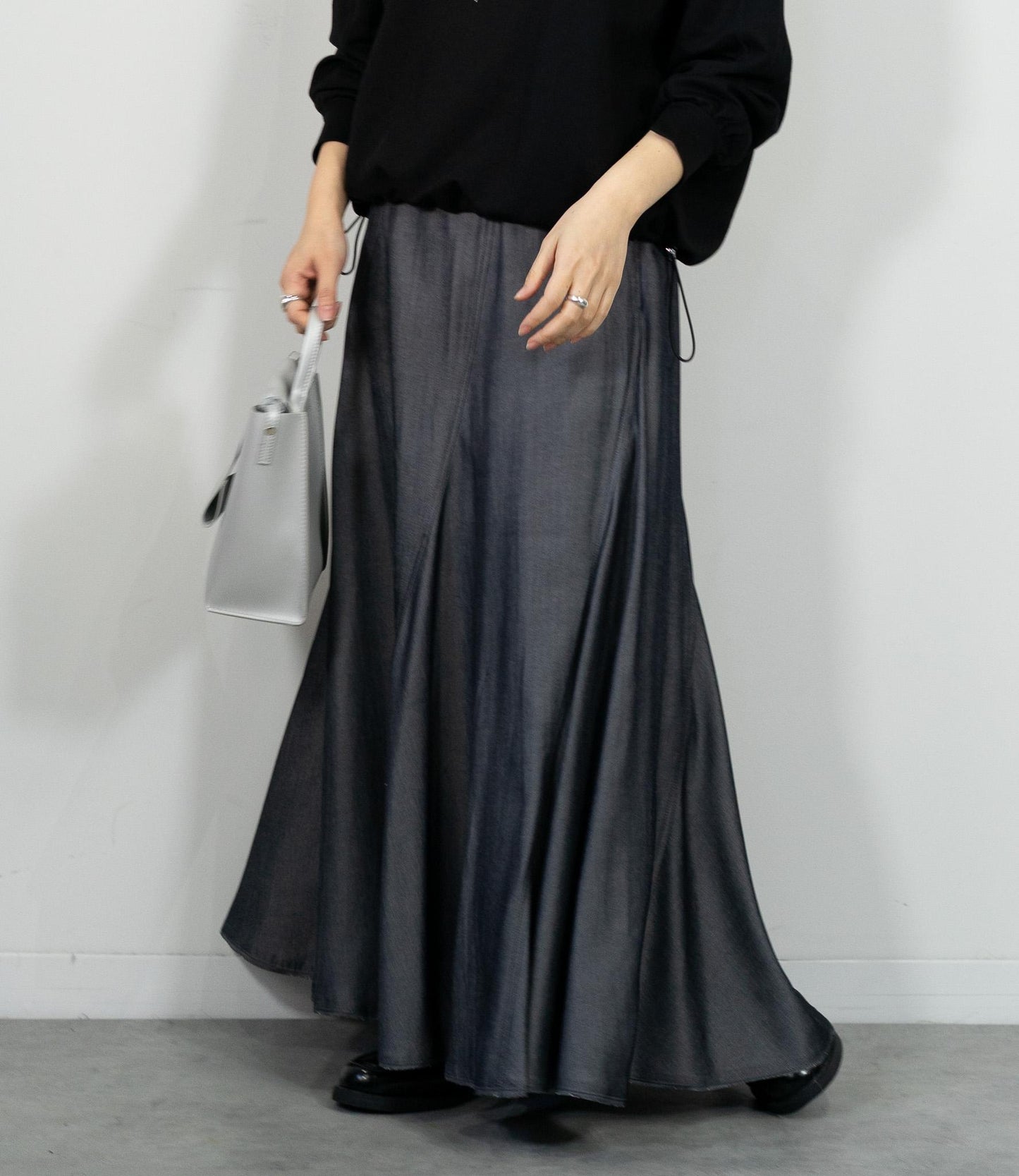 シャンブレーパネルスカート