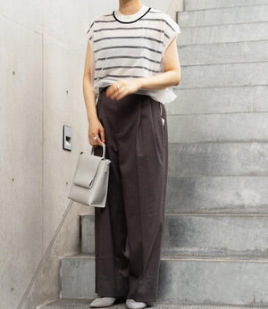 チュールレイヤードボーダーニット