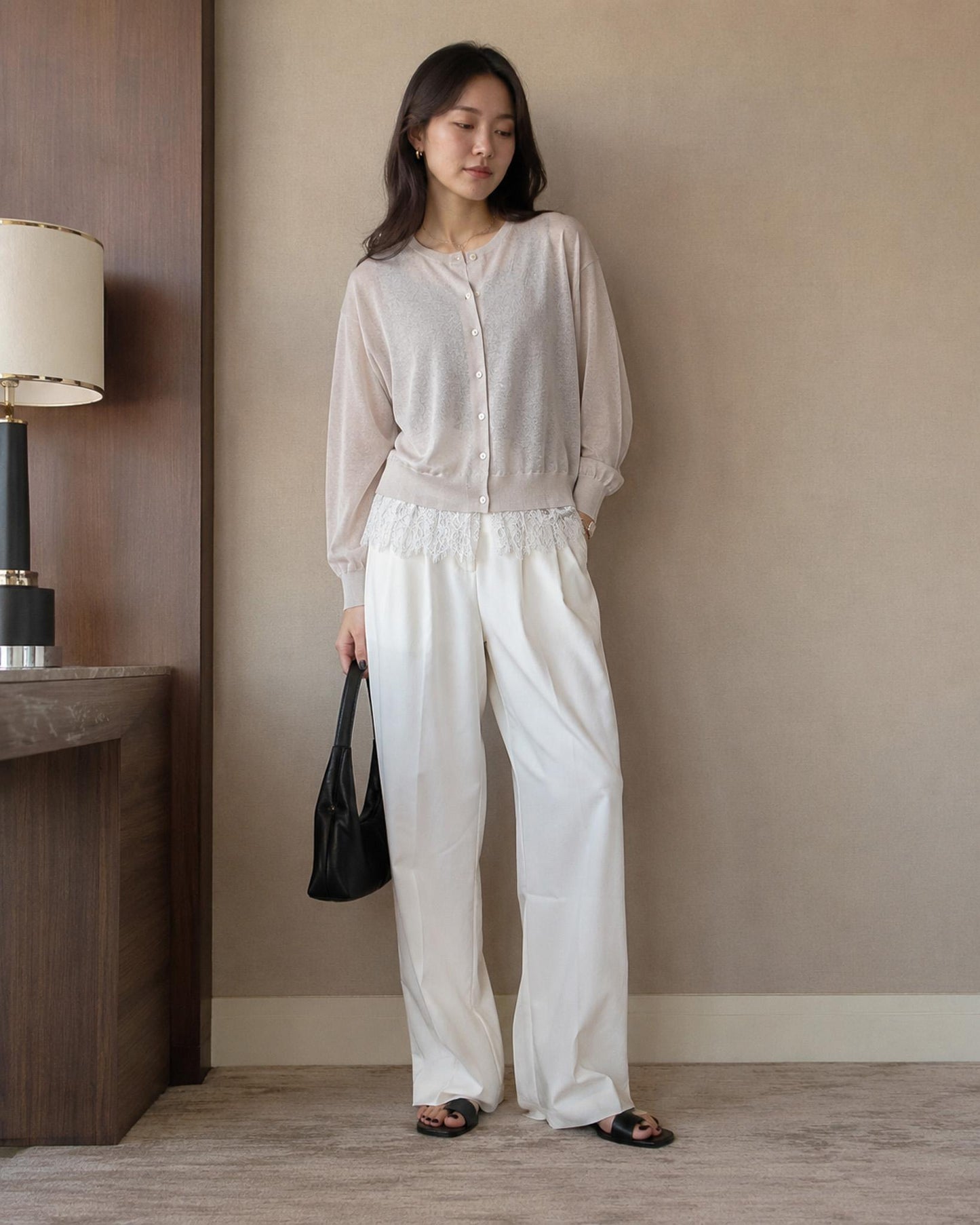レースドッキングシアーカーディガン