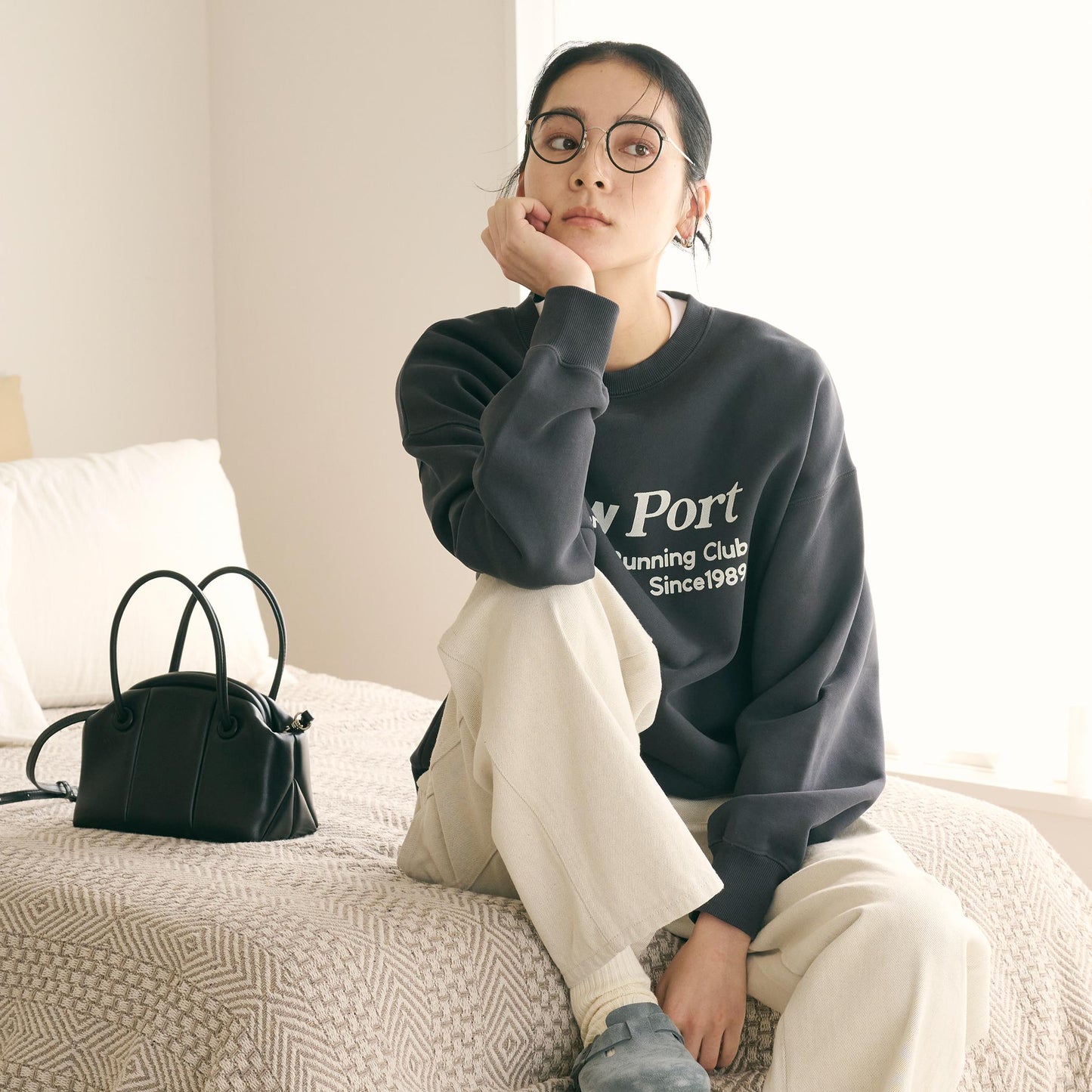 コットン裏毛 ロゴスウェット プルオーバー