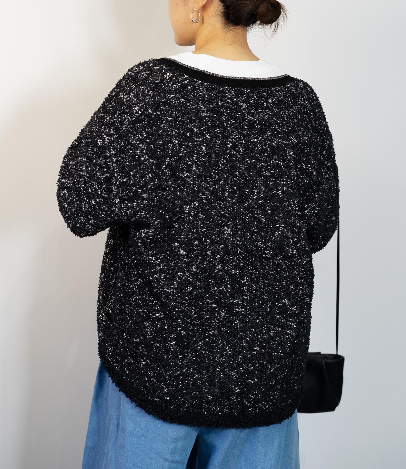 ファンシーヤーンVネックニットコーディガン