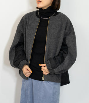 メランジ切替ノーカラーコート