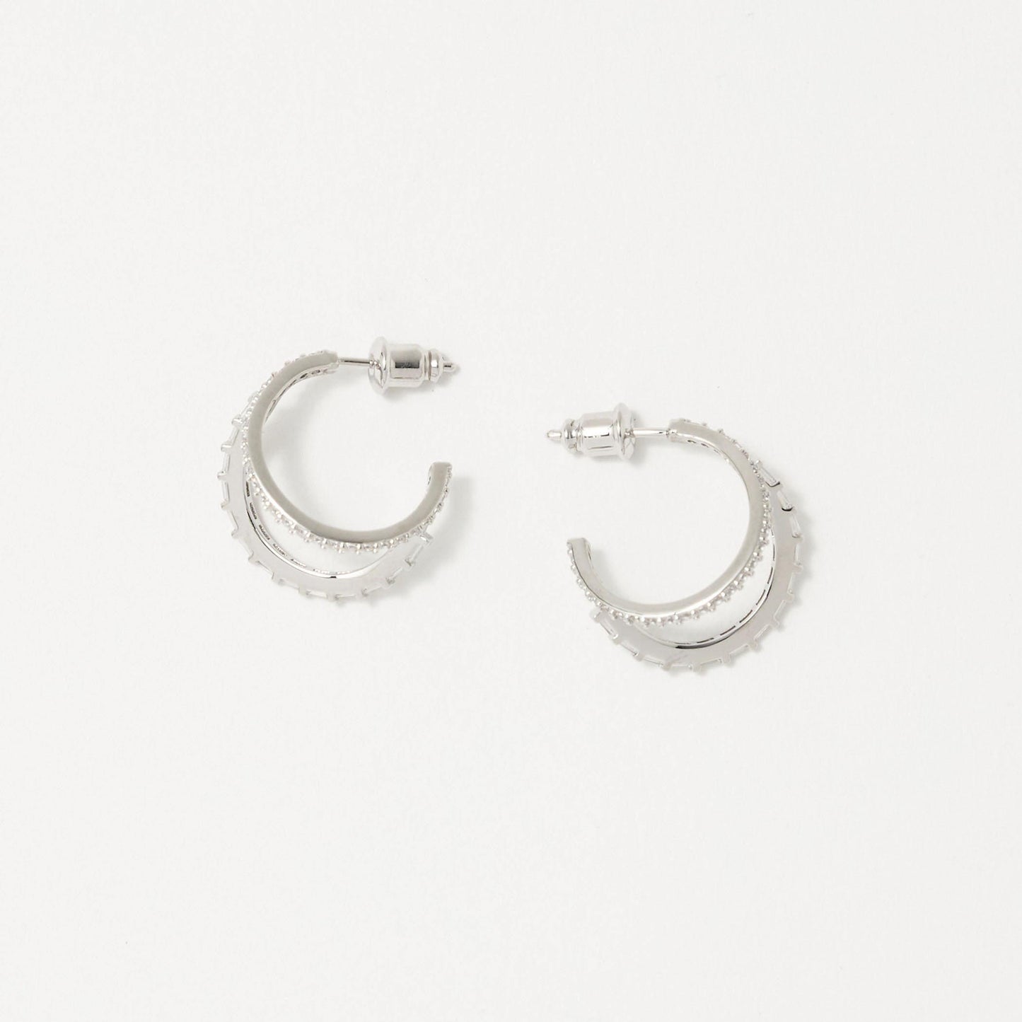 パヴェ ダブルフープ ピアス