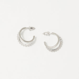 パヴェ ダブルフープ ピアス