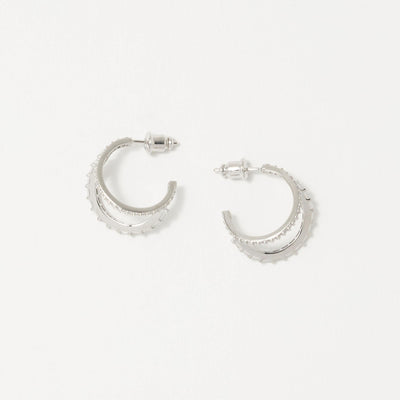 パヴェ ダブルフープ ピアス