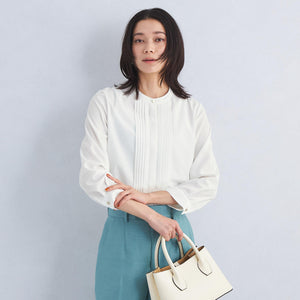 ピンタック 7分袖 ブラウス