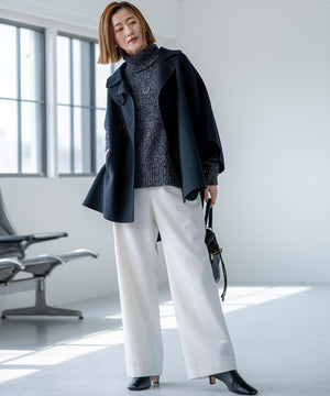 ウールライトリバー ポンチョシルエット コート