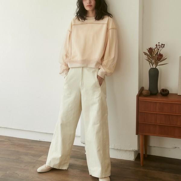 チュールレイヤードカットソー