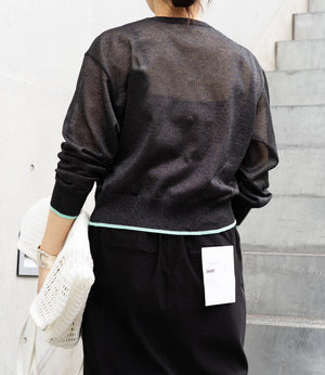 バイカラーシアーニットカーディガン