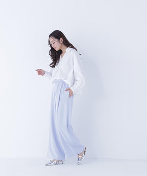 スキッパーリボンタイブラウス