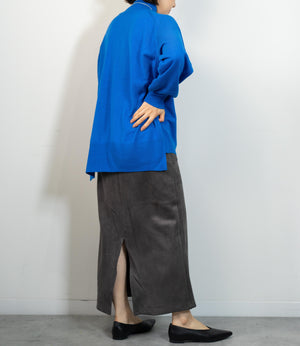 モックネックラグランニット