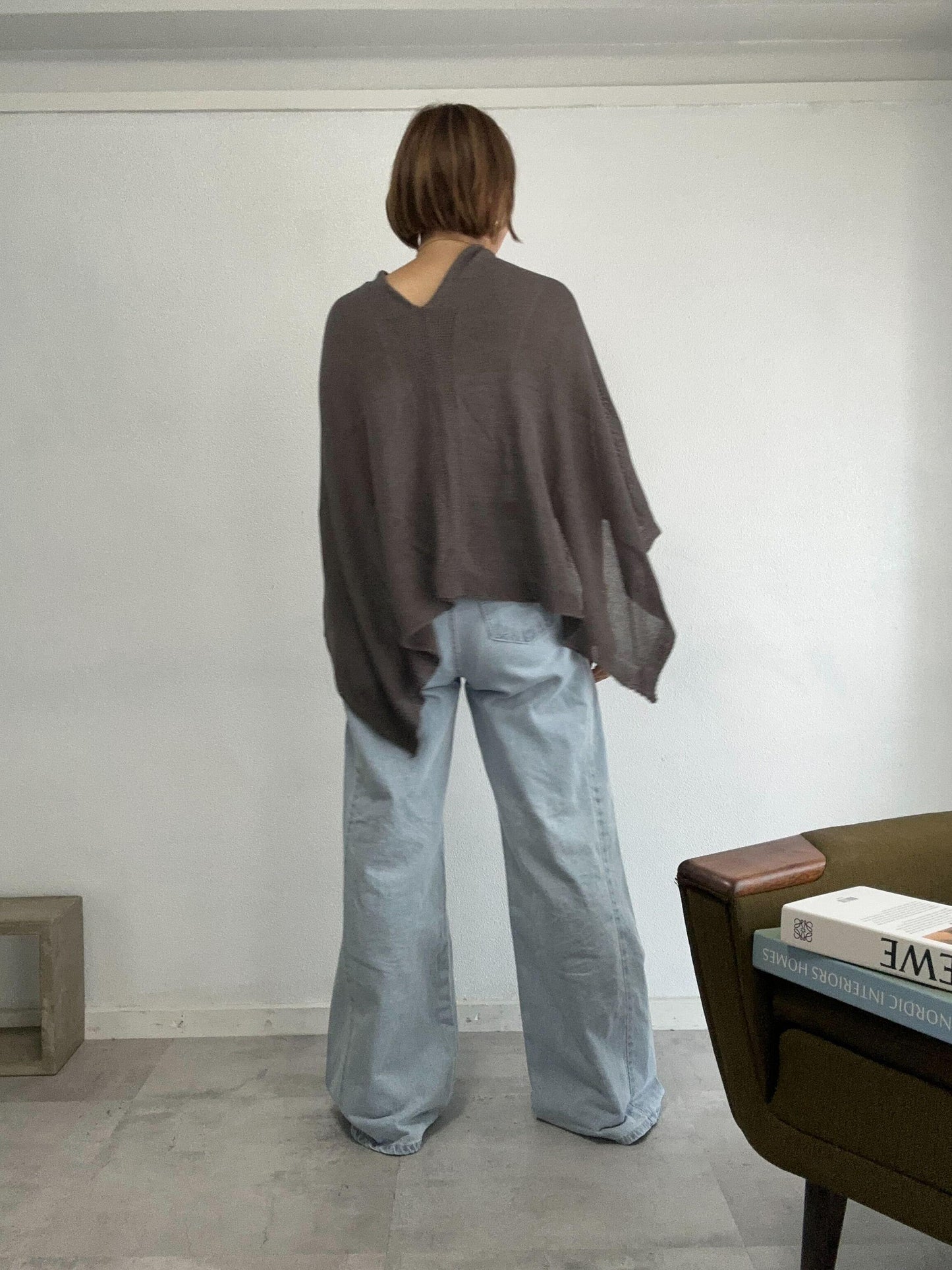 リネンニットケープ
