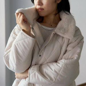 ファーカラーキルティング中綿アウター