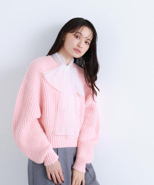 クロップドアゼフォルムニット