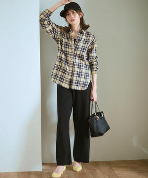 シャーリング チェック シャツ