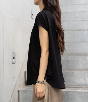 とろみバンドカラーブラウス